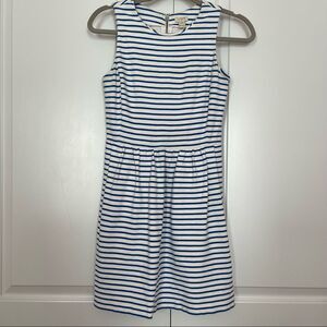 J. Crew Blue & White Striped Knit Sleeveless Fit & Flare Dress Size XXS